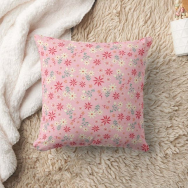 Roze Bloem Print Modern kussen (Creator heeft geüpload)
