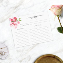 Roze Bloem Receptkaart