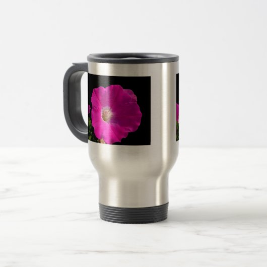 roze bloem reisbeker (Voorkant links)