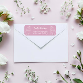 Roze Bloem Retouradres Etiket