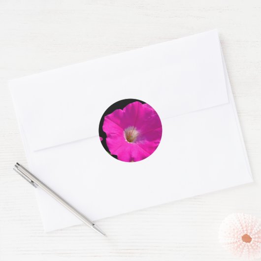 roze bloem ronde sticker (Envelop)