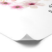 Roze Bloem Roos FOTO DOOP Doopfeest Meisjes Naam Poster (Hoek)