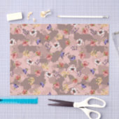 Roze bloem Roos Gold Camouflage Tissuepapier (Craft)