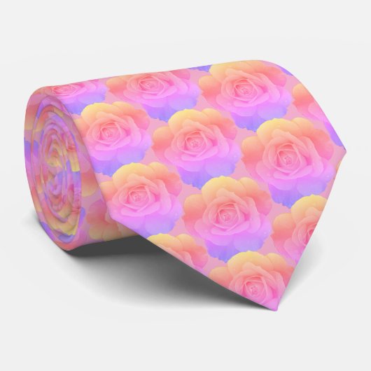 Roze Bloem Roos Patroon Abstract Geschenk Feest Fa Stropdas (Opgerold)