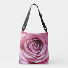 Roze bloem roos waterverf bloesem tuin crossbody tas