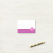 Roze Bloem Roze Cirkelrand Post-it® Notes (Op bureau)