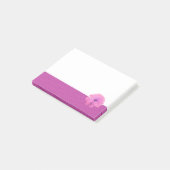 Roze Bloem Roze Cirkelrand Post-it® Notes (Schuin)