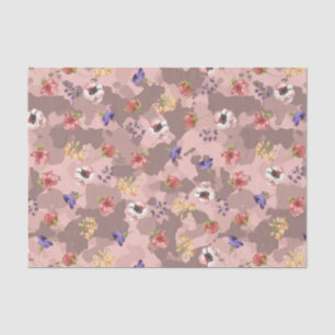 Roze Bloem Roze Goud Camo Camouflage Tissuepapier