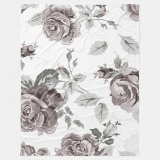 Roze + bloem + roze + paars + druk fleece deken (Voorkant)