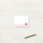 Roze Bloem Roze Rand Post-it® Notes (Op bureau)