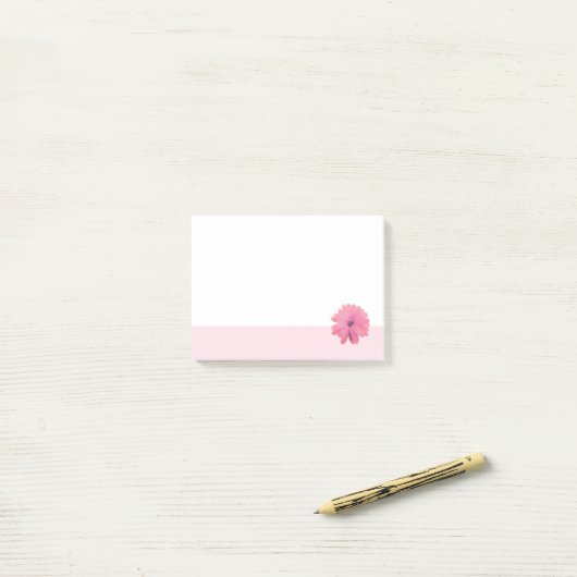 Roze Bloem Roze Rand Post-it® Notes (Op bureau)