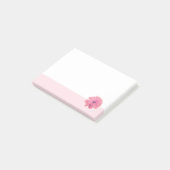 Roze Bloem Roze Rand Post-it® Notes (Schuin)