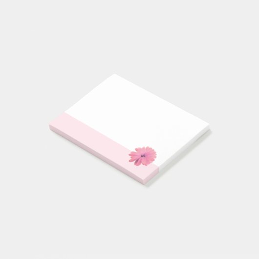 Roze Bloem Roze Rand Post-it® Notes (Schuin)