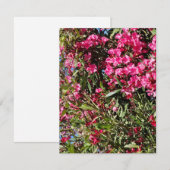 Roze bloem RSVP kaartje (Voorkant / Achterkant)