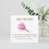 Roze Bloem Save the Date Kaarten (Staand voorkant)