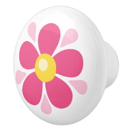 Roze bloem - schattig kinderdecor voor kinderen keramische knop