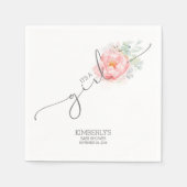 Roze Bloem Schattige Baby shower servetten (Voorkant)