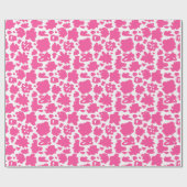 Roze Bloem Schilderij Patroon Wrapping Papier (Vlak)