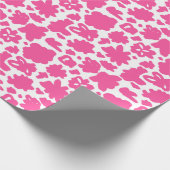 Roze Bloem Schilderij Patroon Wrapping Papier (Hoek)
