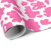 Roze Bloem Schilderij Patroon Wrapping Papier (Rol Hoek)