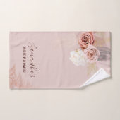 Roze Bloem Script Terracotta Bruidsmeisje Handdoek (Handdoek)