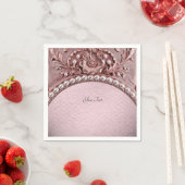 Roze Bloem Servet (Insitu)