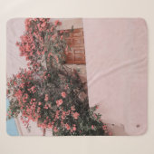 Roze bloem sherpa deken (Voorkant (horizontaal))