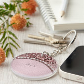 Roze Bloem Sleutelhanger (Voorkant Rechts)