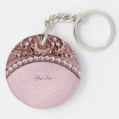 Roze Bloem Sleutelhanger (Achterkant)