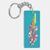 Roze bloem sleutelhanger (Voorkant Links)