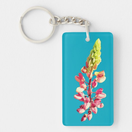 Roze bloem sleutelhanger (Voorkant)