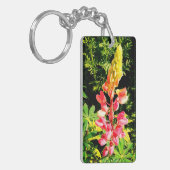 Roze bloem sleutelhanger (Voorkant Links)