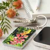 Roze bloem sleutelhanger (Voorkant Rechts)