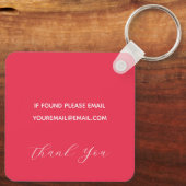 Roze Bloem Sleutelhanger met Monogram (Achterkant)