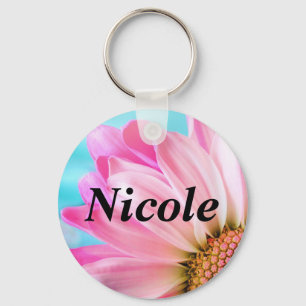 Roze bloem Sleutelhanger - Nicole