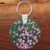 Roze bloem Sleutelhanger veld (Voorkant)