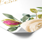 Roze bloem slingerlichten Witte trouw huwelijks we Poster (Hoek)