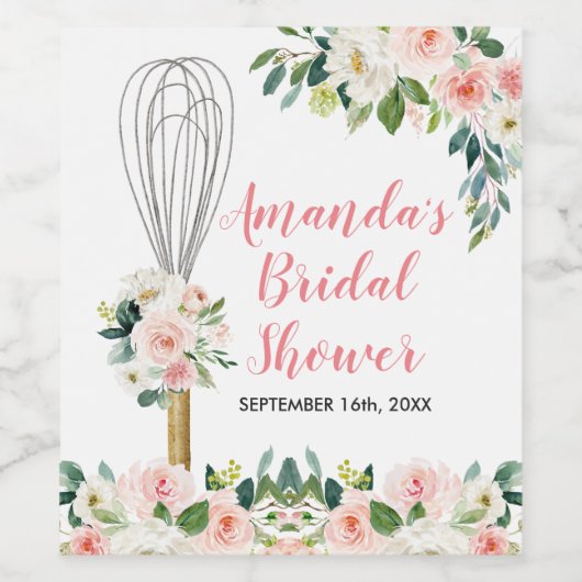 Roze Bloem Soon to be Whisked Away Wijnlabel Wijn Etiket (Enkel label)