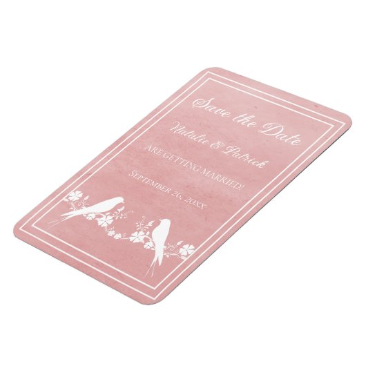 Roze bloem sparen de Datum Magnet Magneet (Linkerzijde)