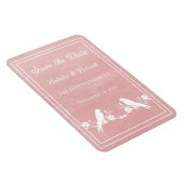 Roze bloem sparen de Datum Magnet Magneet (Rechterzijde)