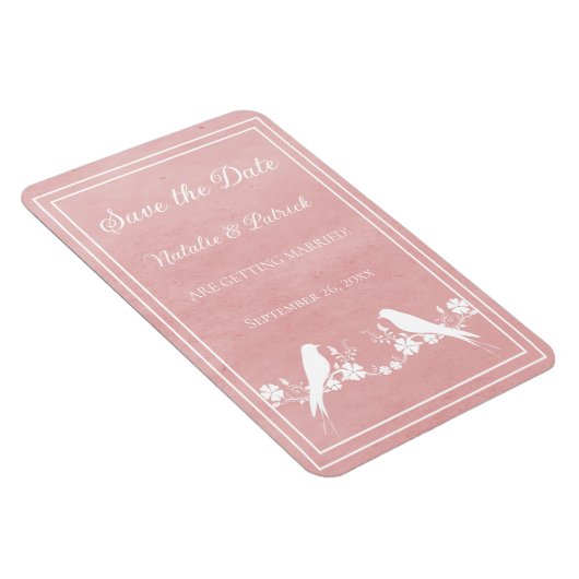 Roze bloem sparen de Datum Magnet Magneet (Rechterzijde)