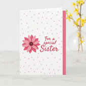 Roze Bloem Speciale Zus Kaart (Gele Bloem)