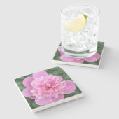 Roze bloem stenen onderzetter (Zijkant)