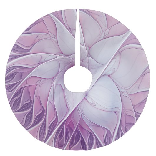 Roze Bloem Ster Moderne Abstracte Fractale Kunst Kerstboom Rok (Voorkant)