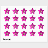 roze bloem ster sticker (Vel)