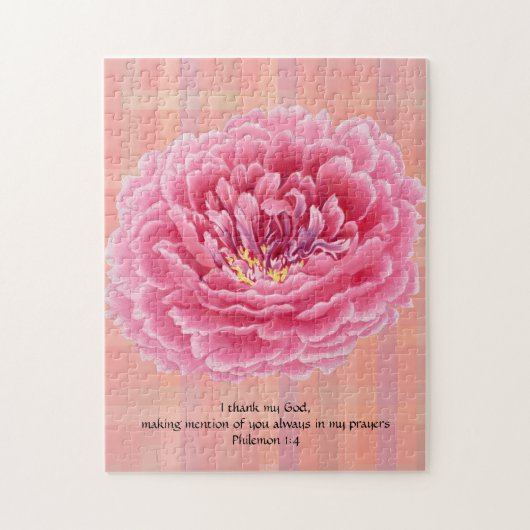 Roze Bloem  Stijl Geloof Puzzel (Verticaal)