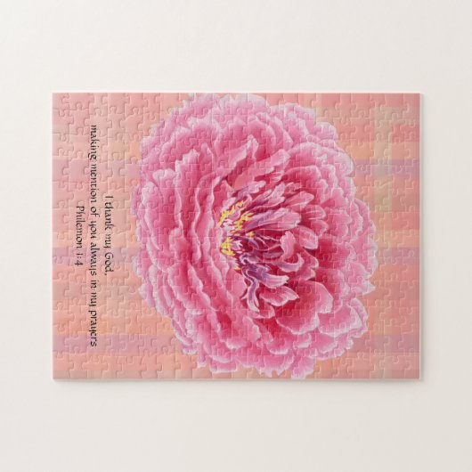 Roze Bloem  Stijl Geloof Puzzel Legpuzzel (Horizontaal)