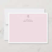 Roze bloem & strepen een notitie van Flat Note Kaa Kaart (Voorkant)