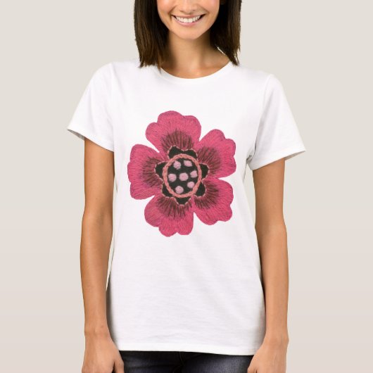 Roze bloem t-shirt (Voorkant)