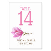 Roze Bloem Tafel Aantal Kaarten (Achterkant)